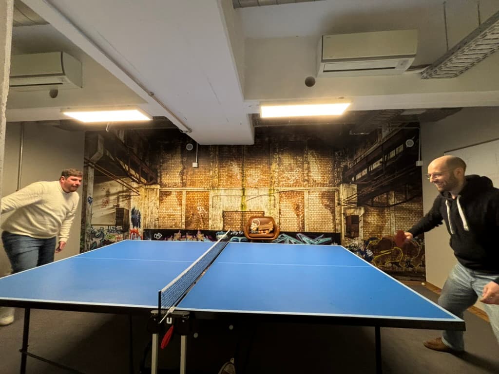 Ping pong break in the Nandu office